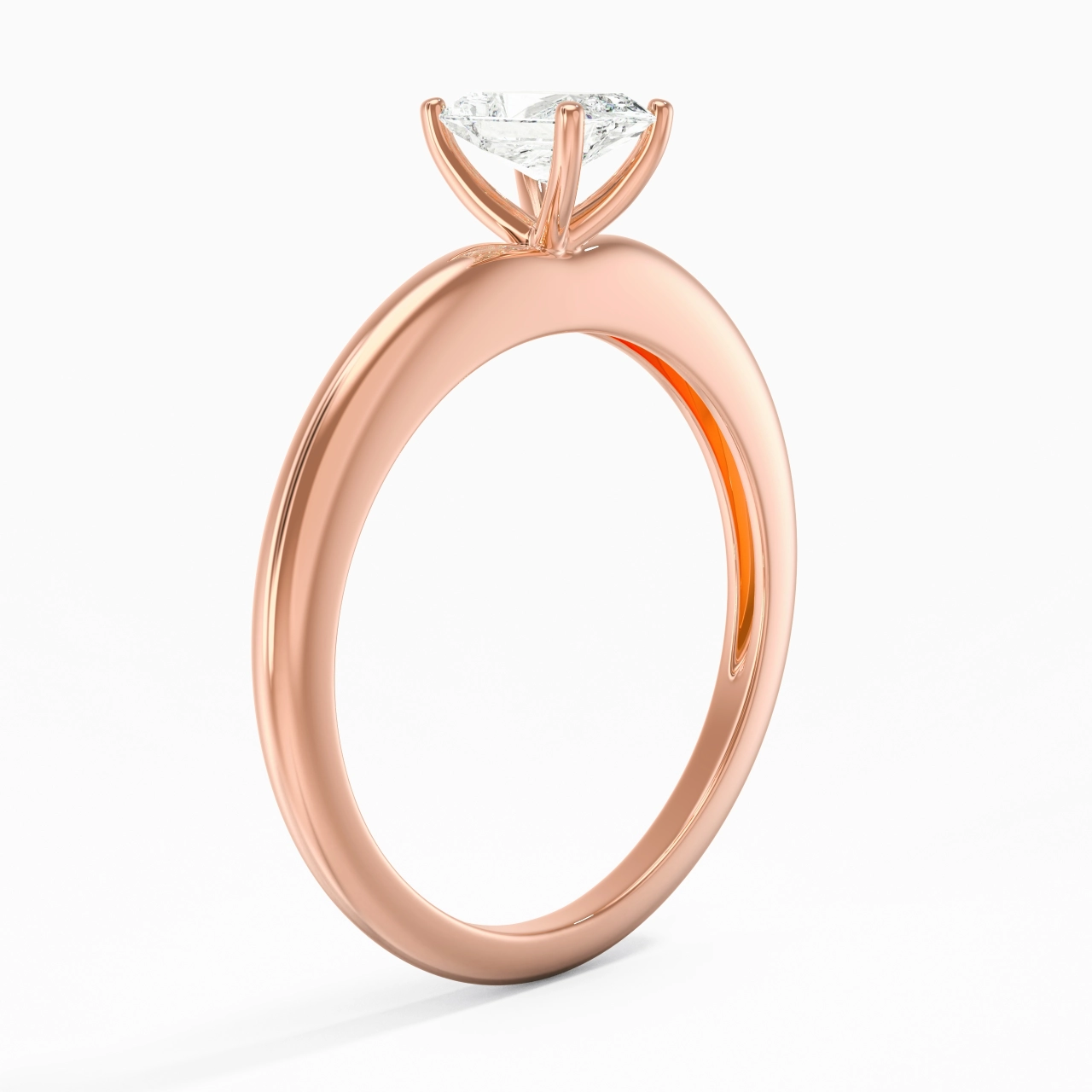 Classic Simple Radiant Cut Engagement Ring