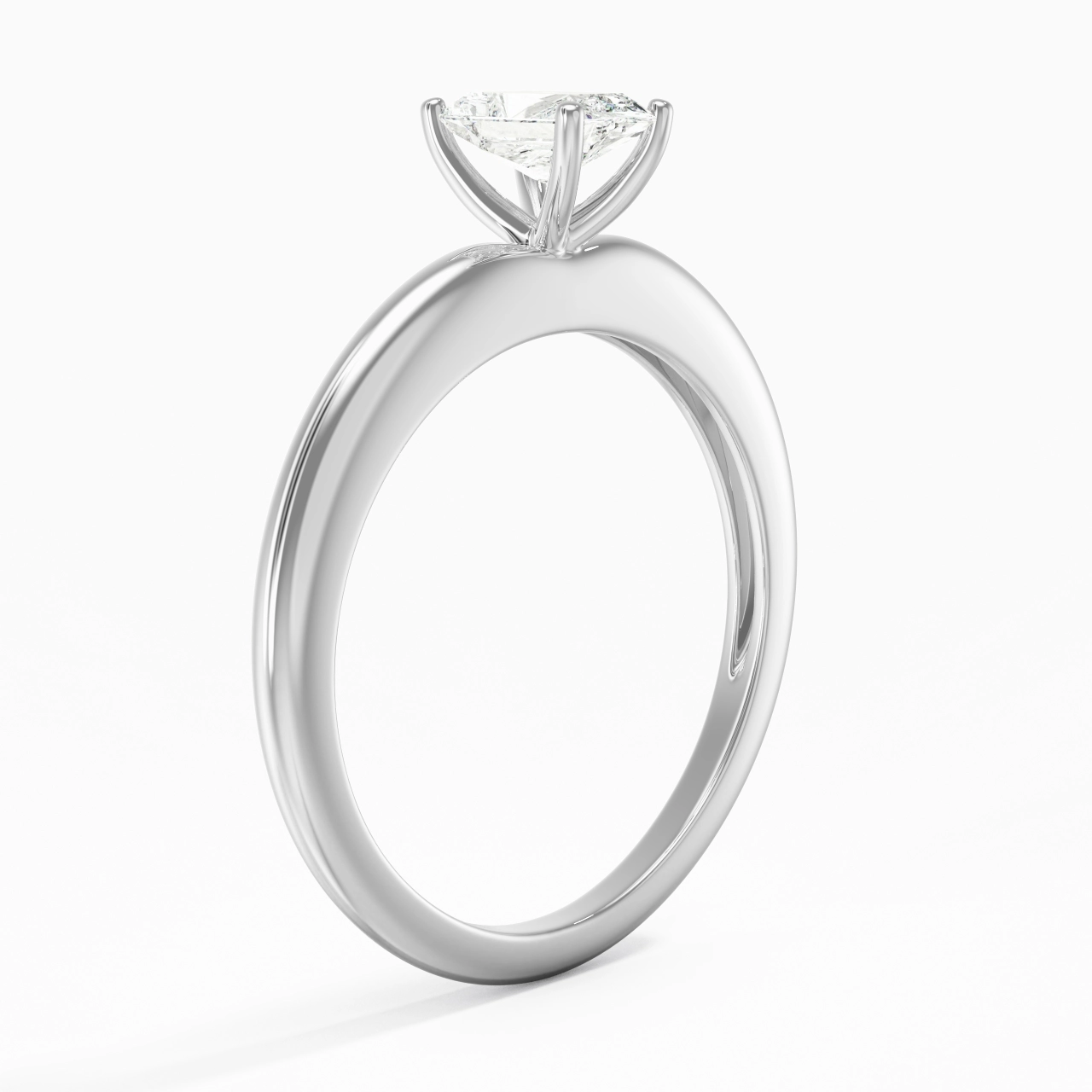 Classic Simple Radiant Cut Engagement Ring