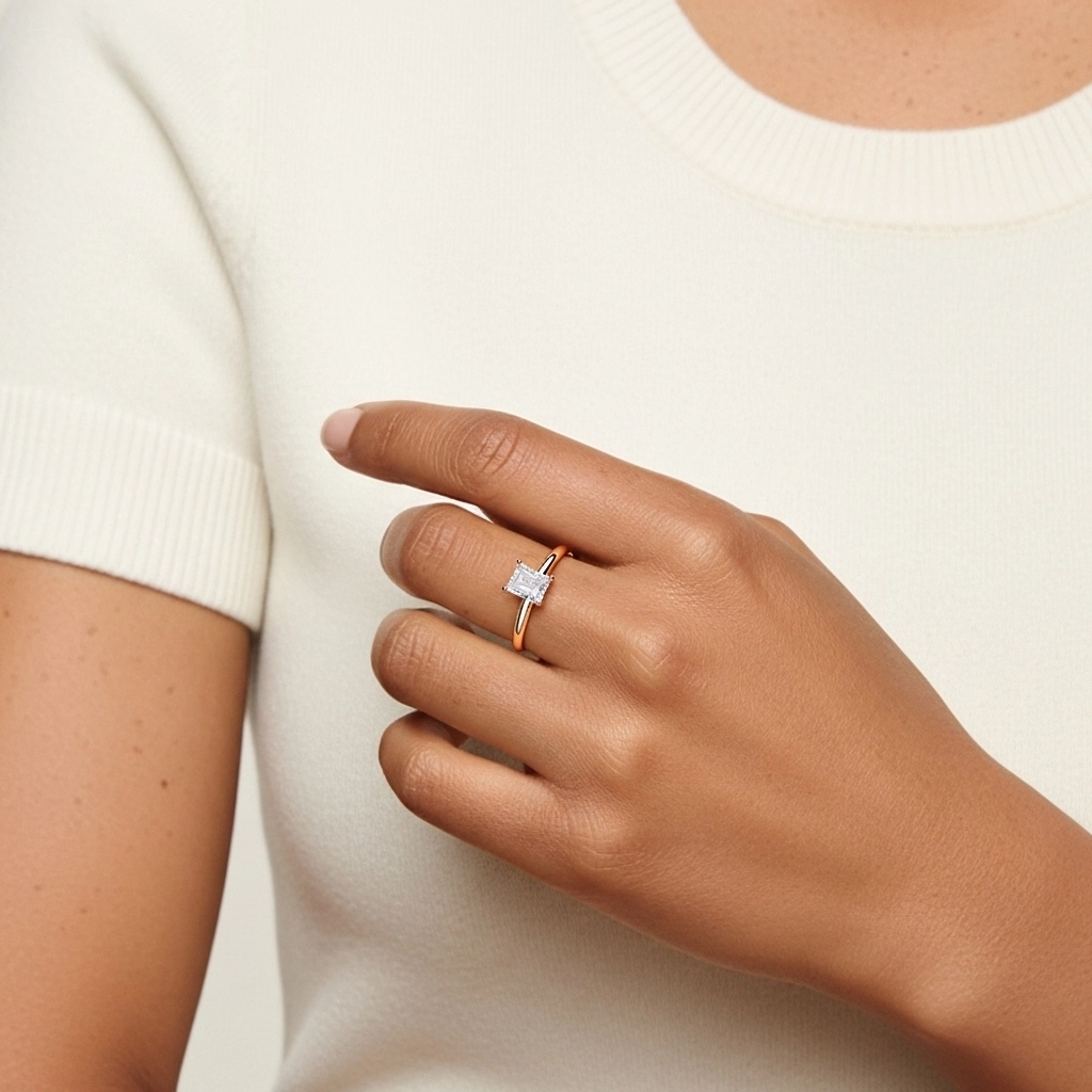 Classic Simple Radiant Cut Engagement Ring