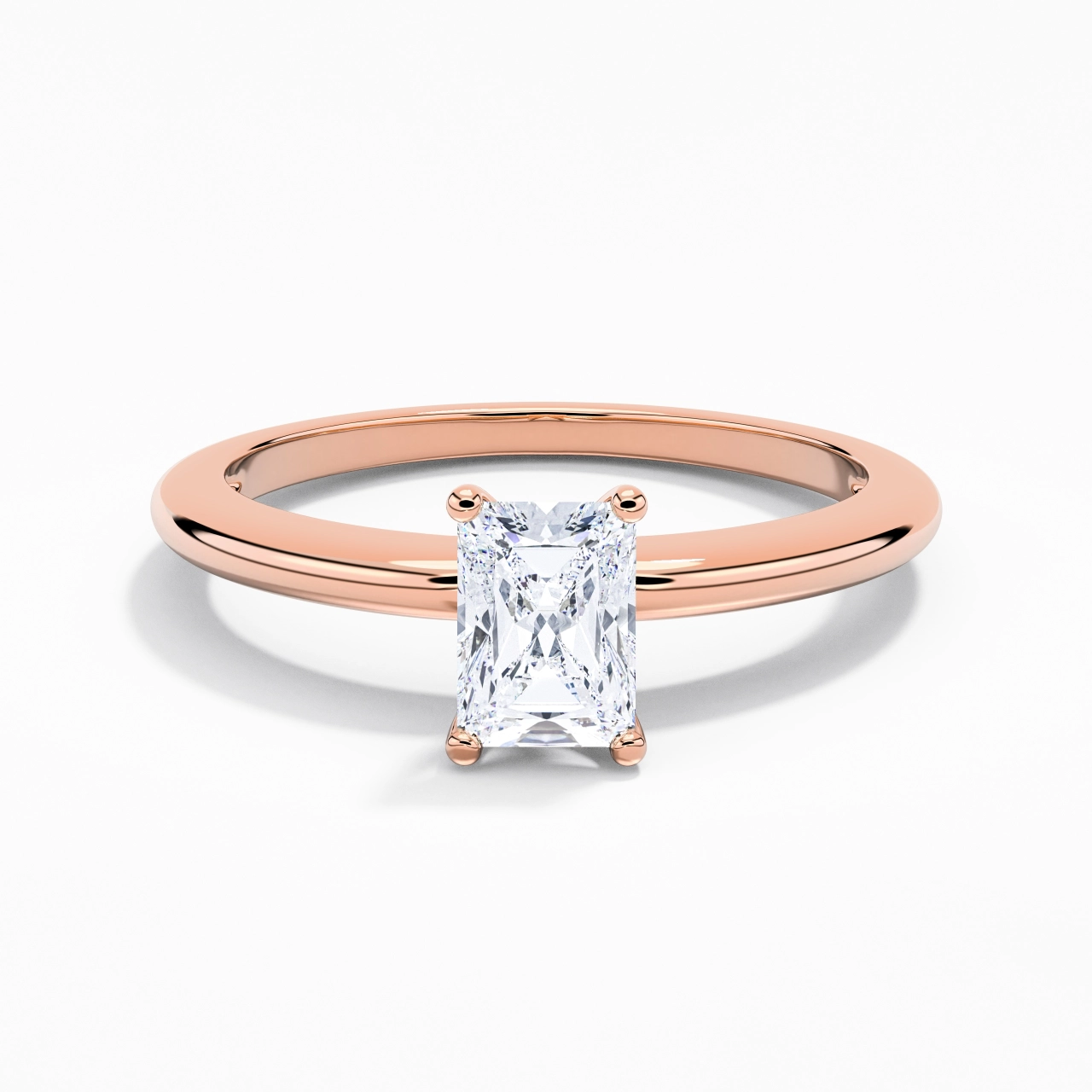 Classic Simple Radiant Cut Engagement Ring