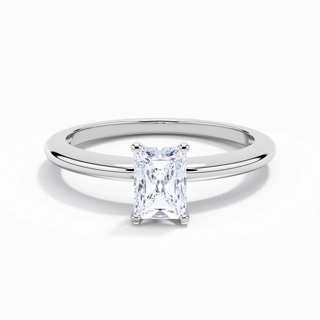 Classic Simple Radiant Cut Engagement Ring