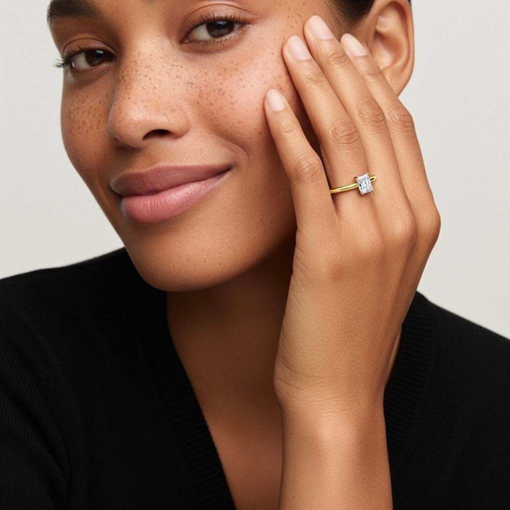 Classic Simple Radiant Cut Engagement Ring