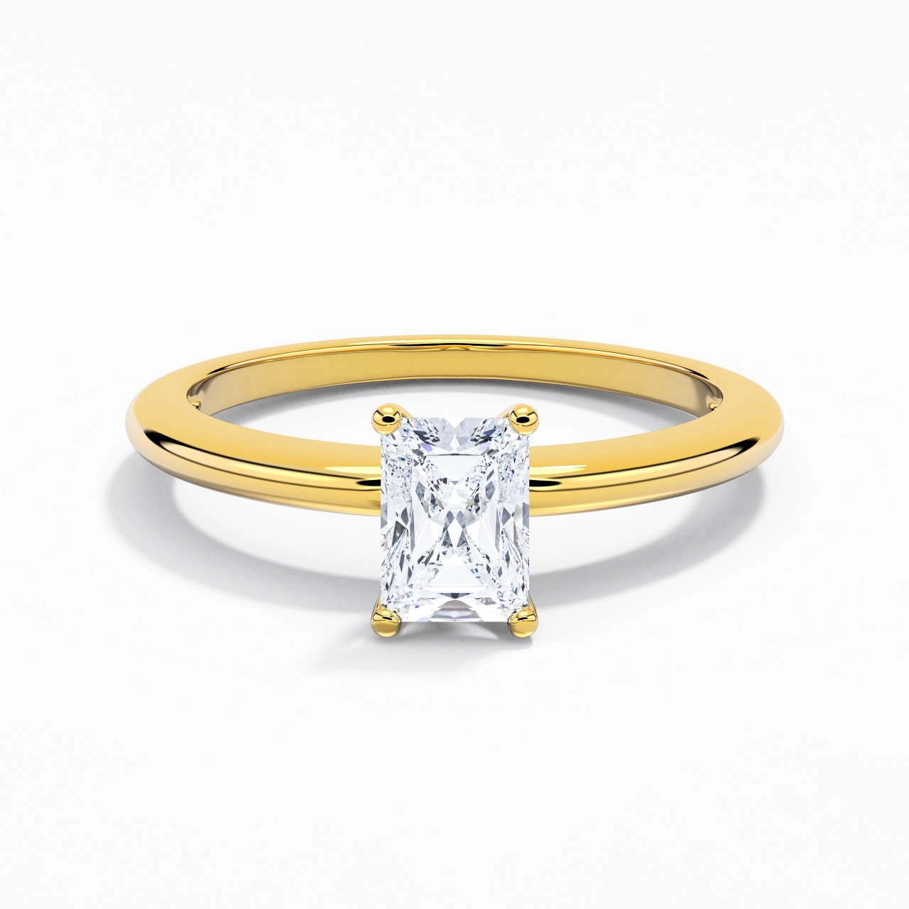 Classique Simple Radiant Coupé Bague de fiançailles