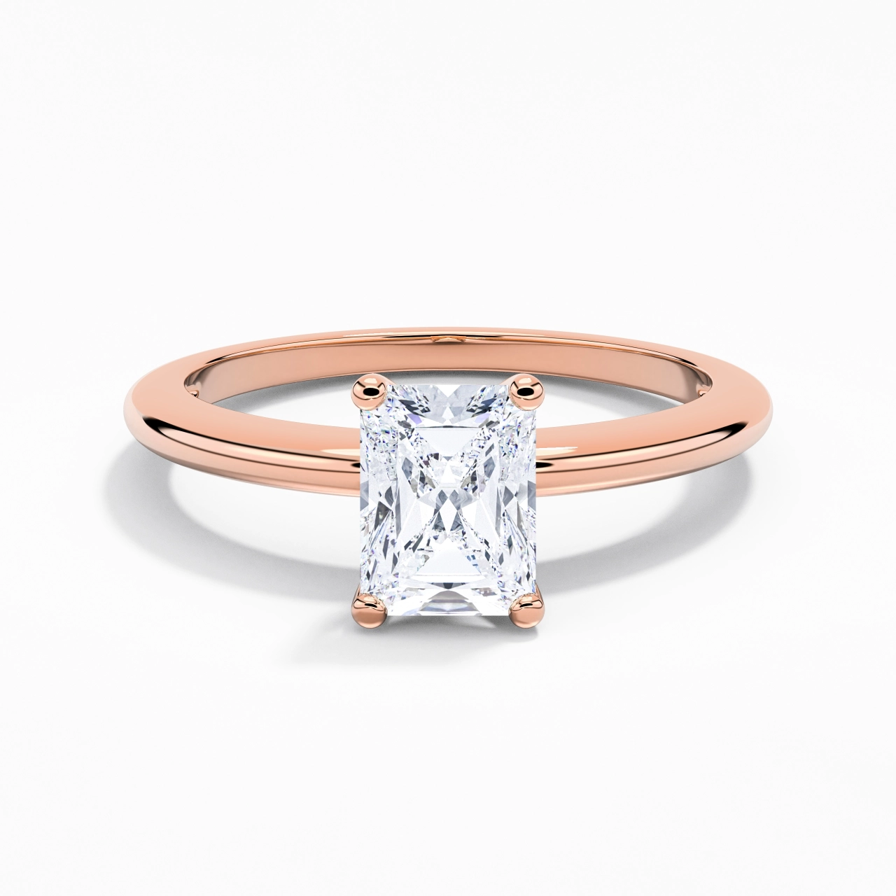 Classic Simple Radiant Cut Engagement Ring