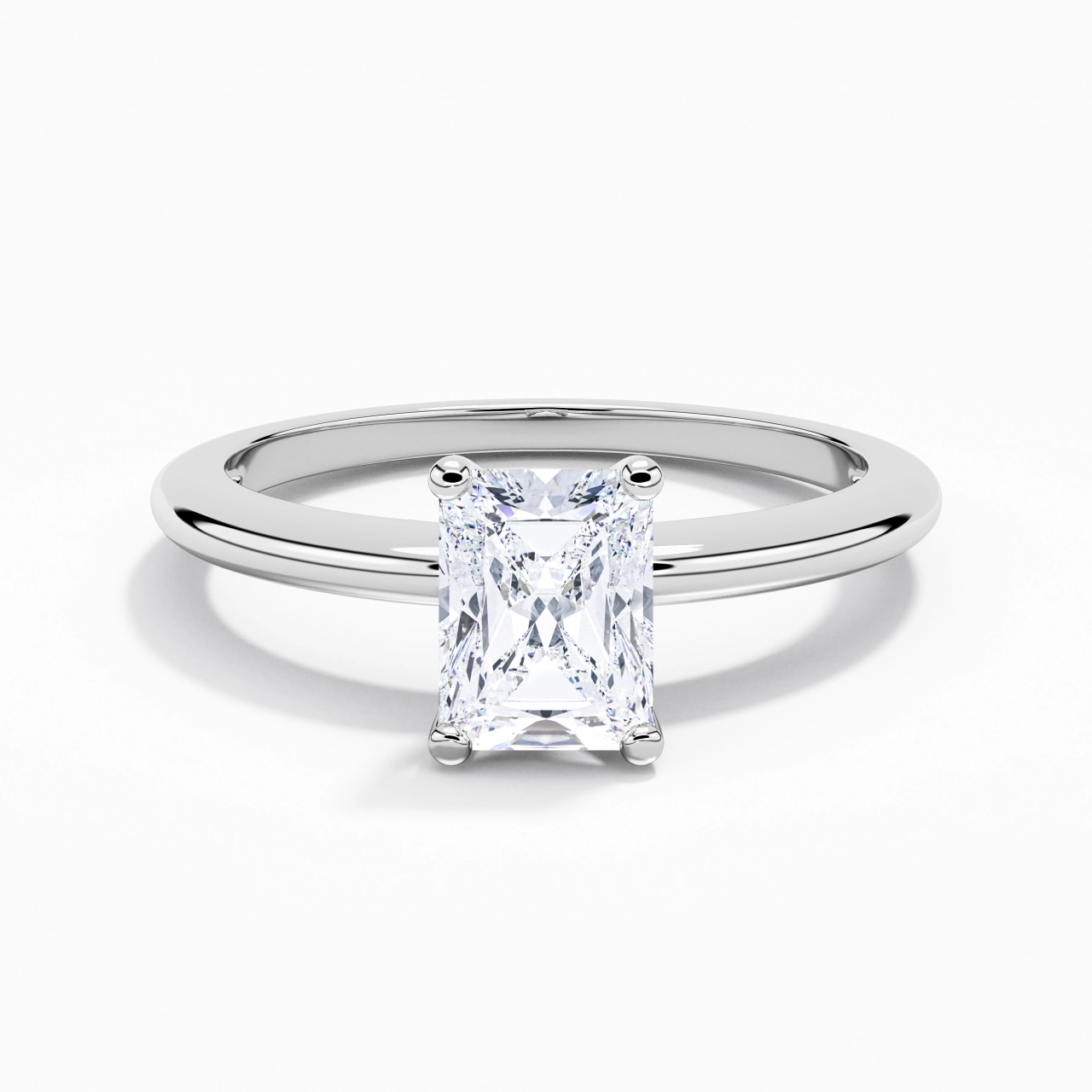 Classic Simple Radiant Cut Engagement Ring