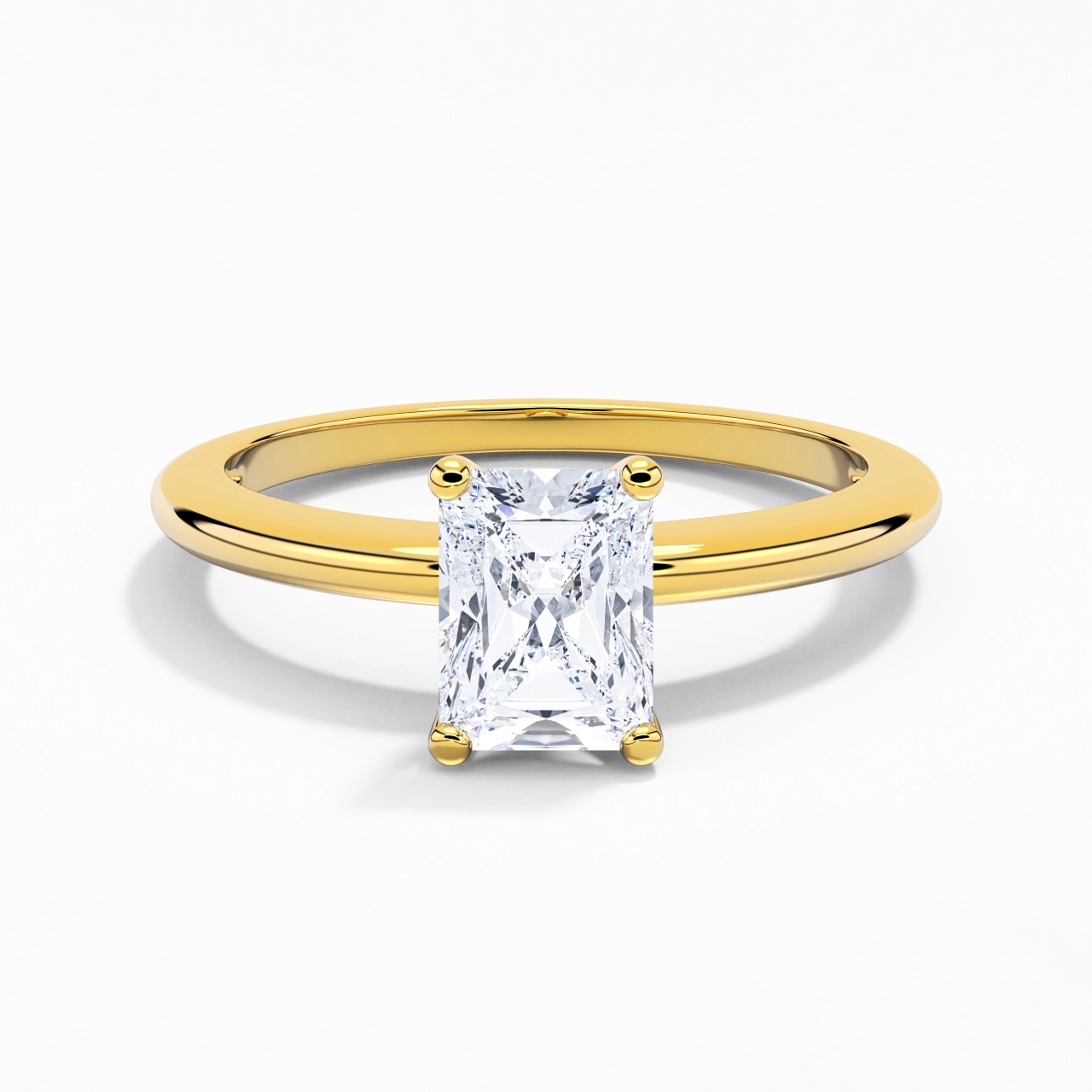 Classique Simple Radiant Coupé Bague de fiançailles