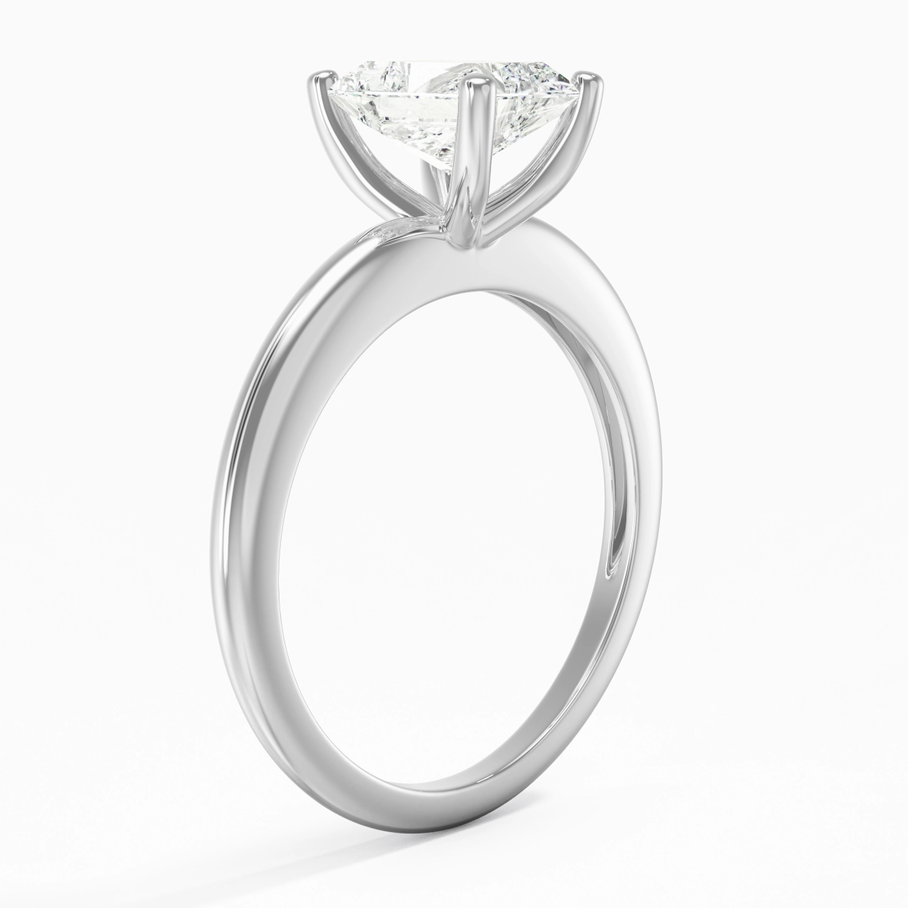 Classic Simple Radiant Cut Engagement Ring