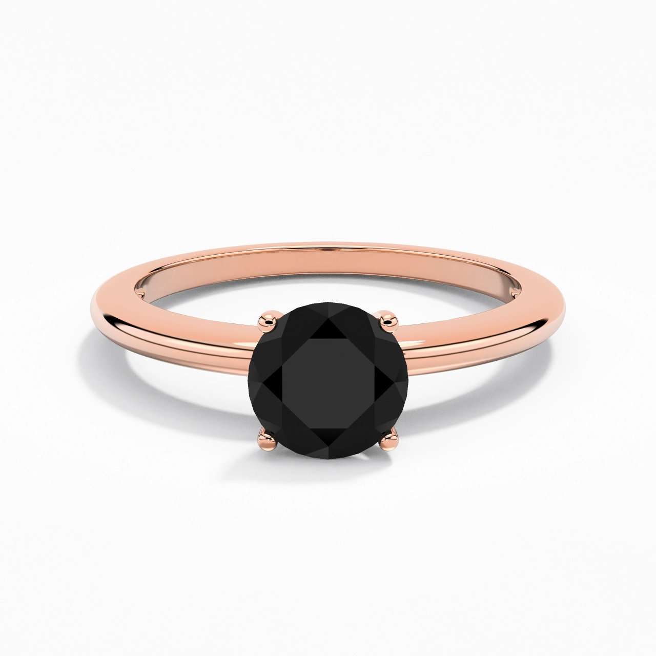 Classique Simple Rond Coupé Bague de fiançailles