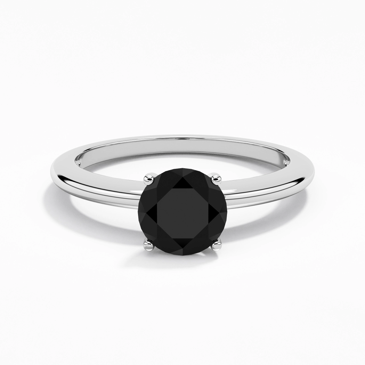 Classique Simple Rond Coupé Bague de fiançailles