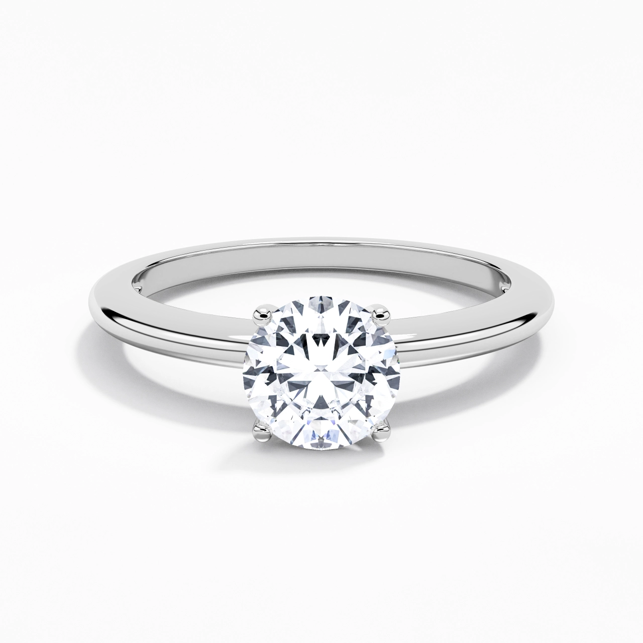 Classique Simple Rond Coupé Bague de fiançailles