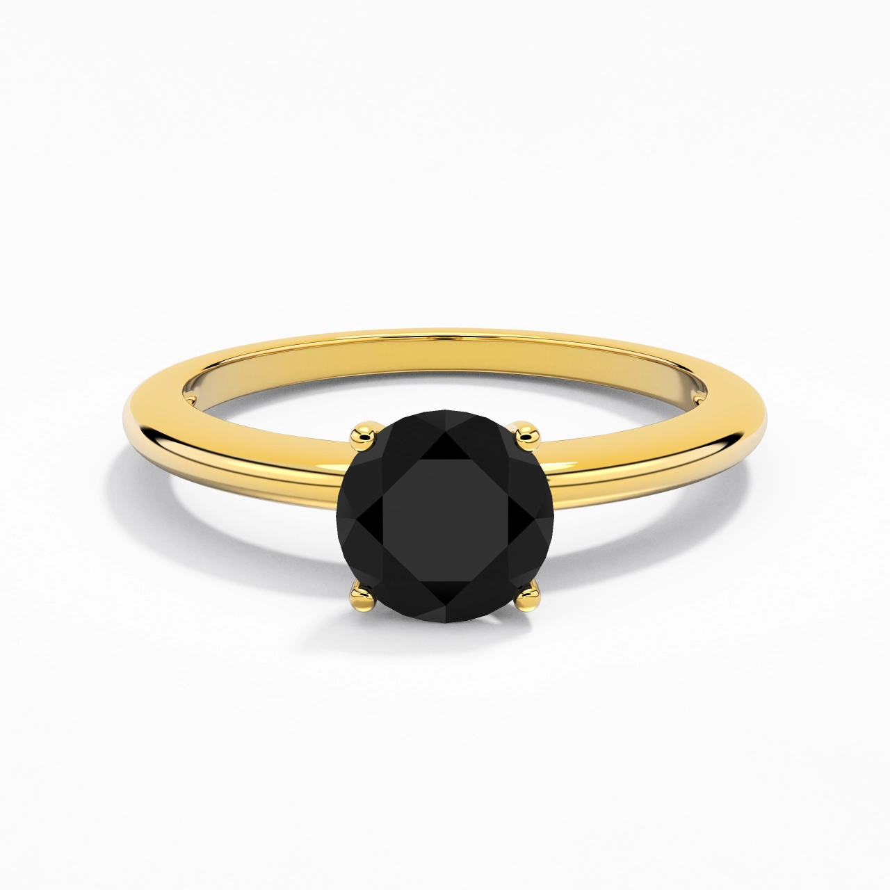 Classique Simple Rond Coupé Bague de fiançailles