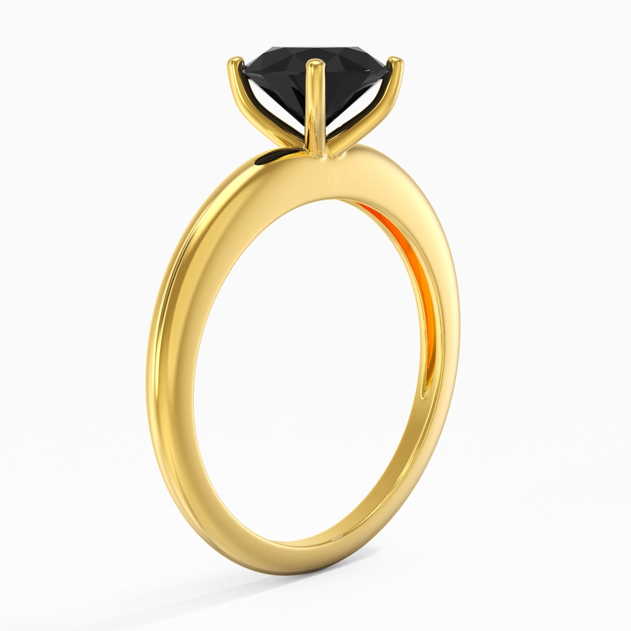 Classique Simple Rond Coupé Bague de fiançailles