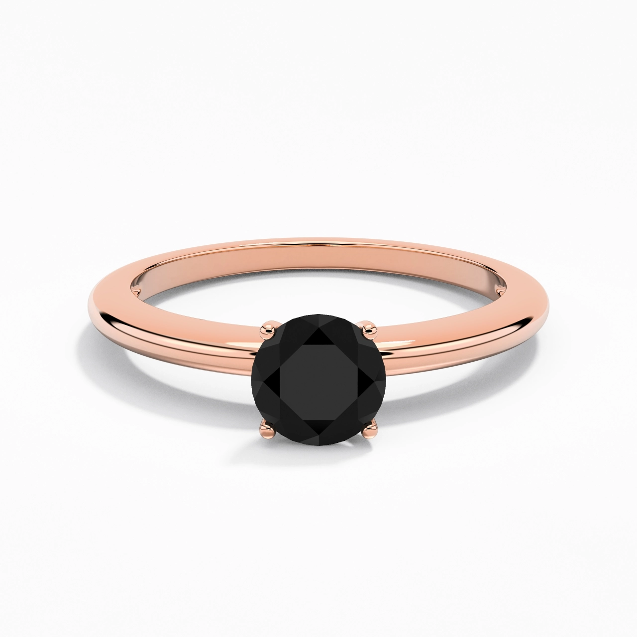 Classique Simple Rond Coupé Bague de fiançailles