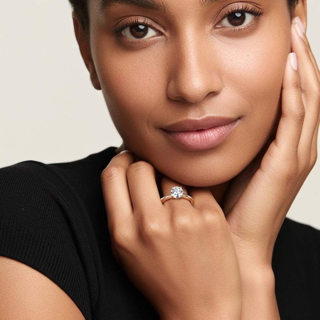 Classic Simple Round Cut Engagement Ring