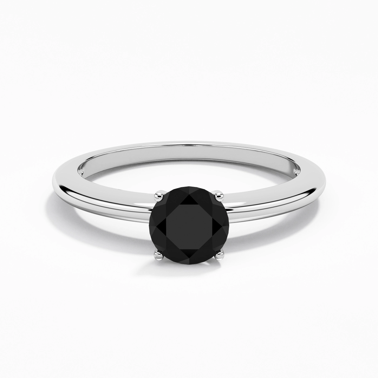 Classique Simple Rond Coupé Bague de fiançailles