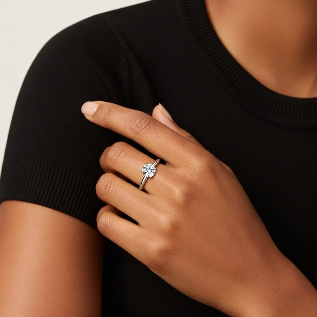 Classic Simple Round Cut Engagement Ring