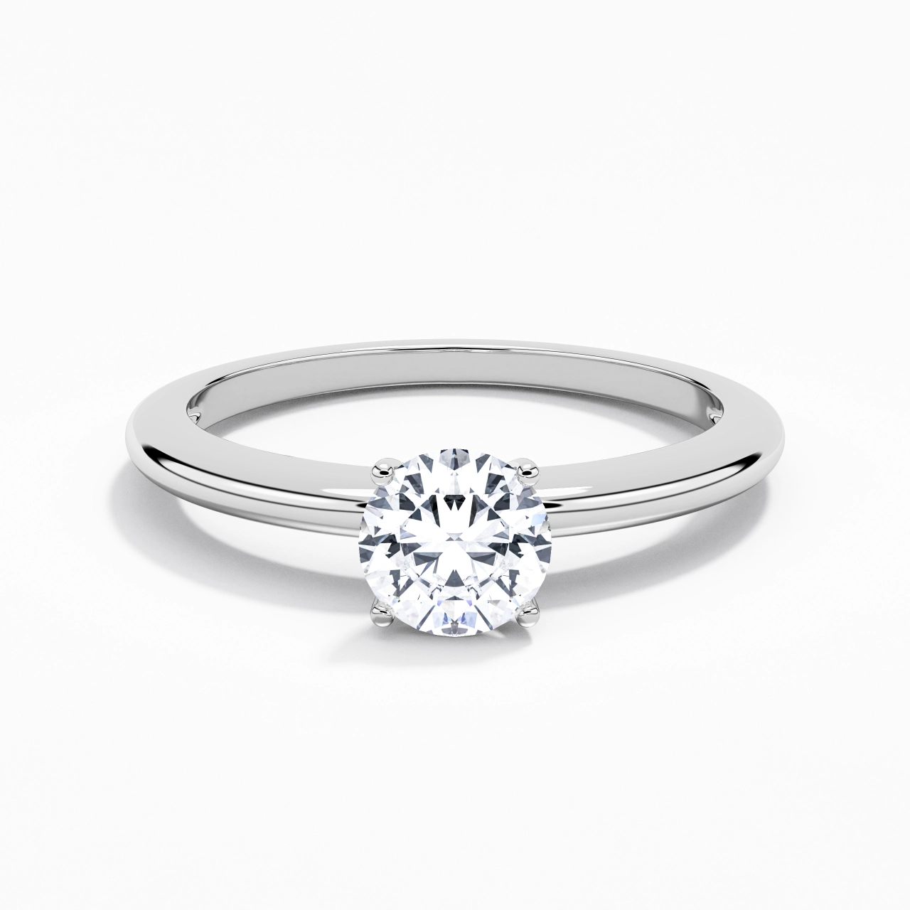 Classic Simple Round Cut Engagement Ring