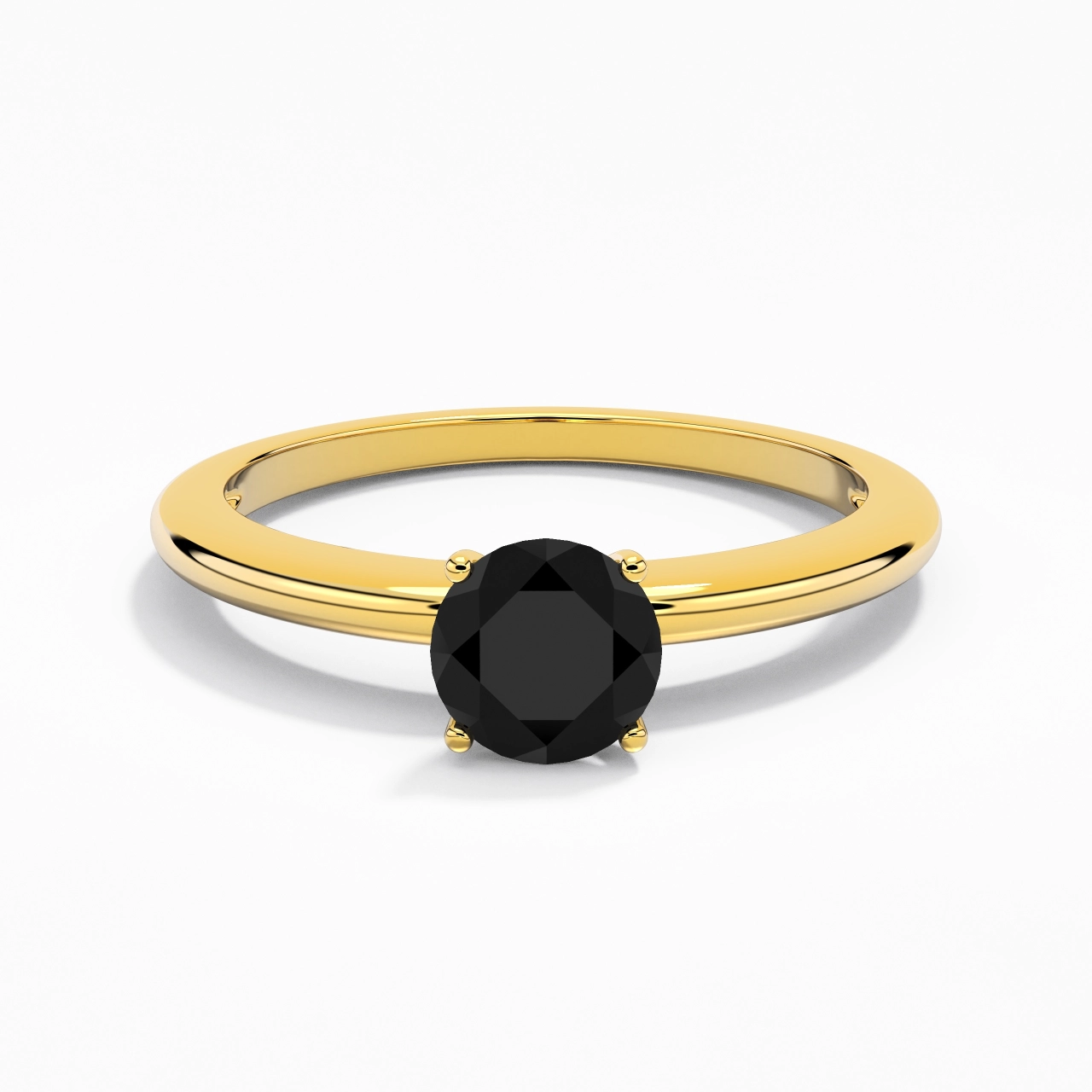 Classique Simple Rond Coupé Bague de fiançailles