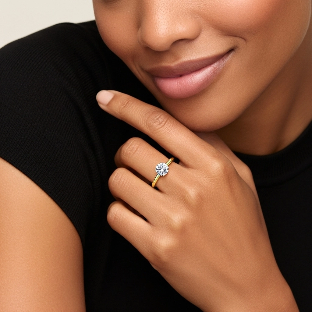 Classic Simple Round Cut Engagement Ring