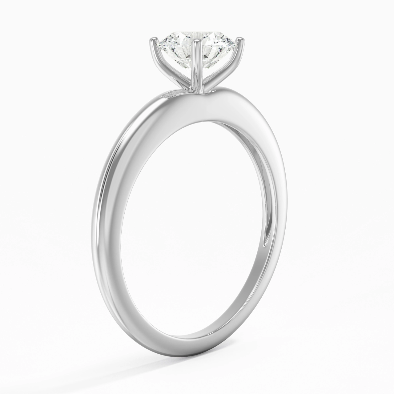 Classic Simple Round Cut Engagement Ring