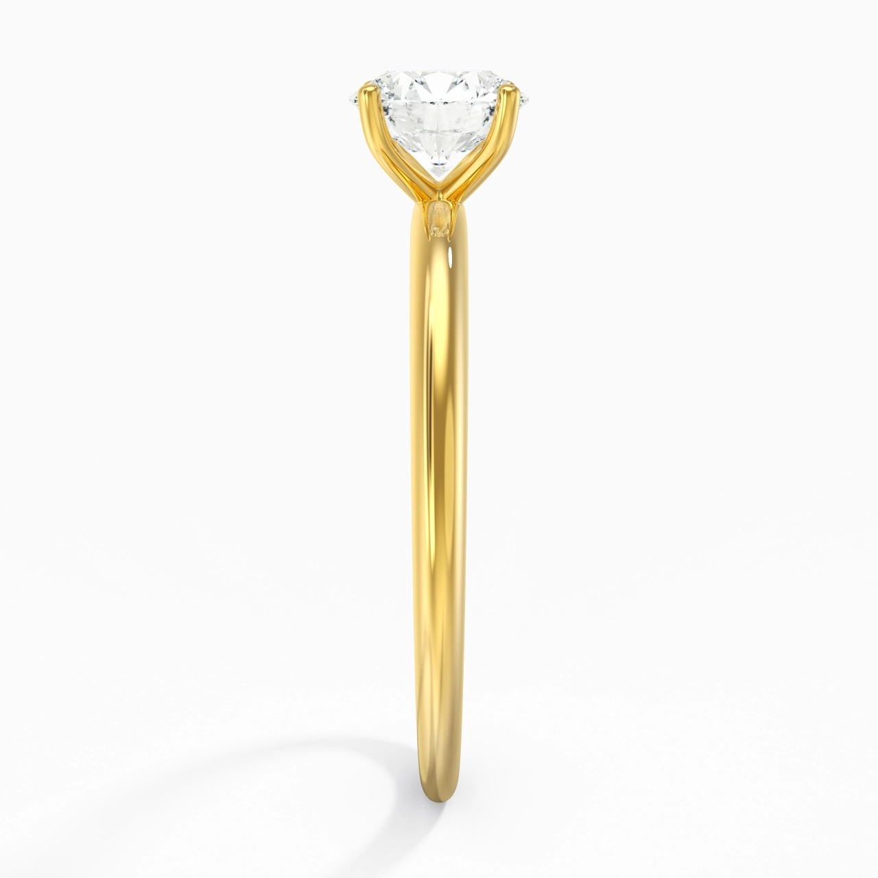Classique Simple Rond Coupé Bague de fiançailles
