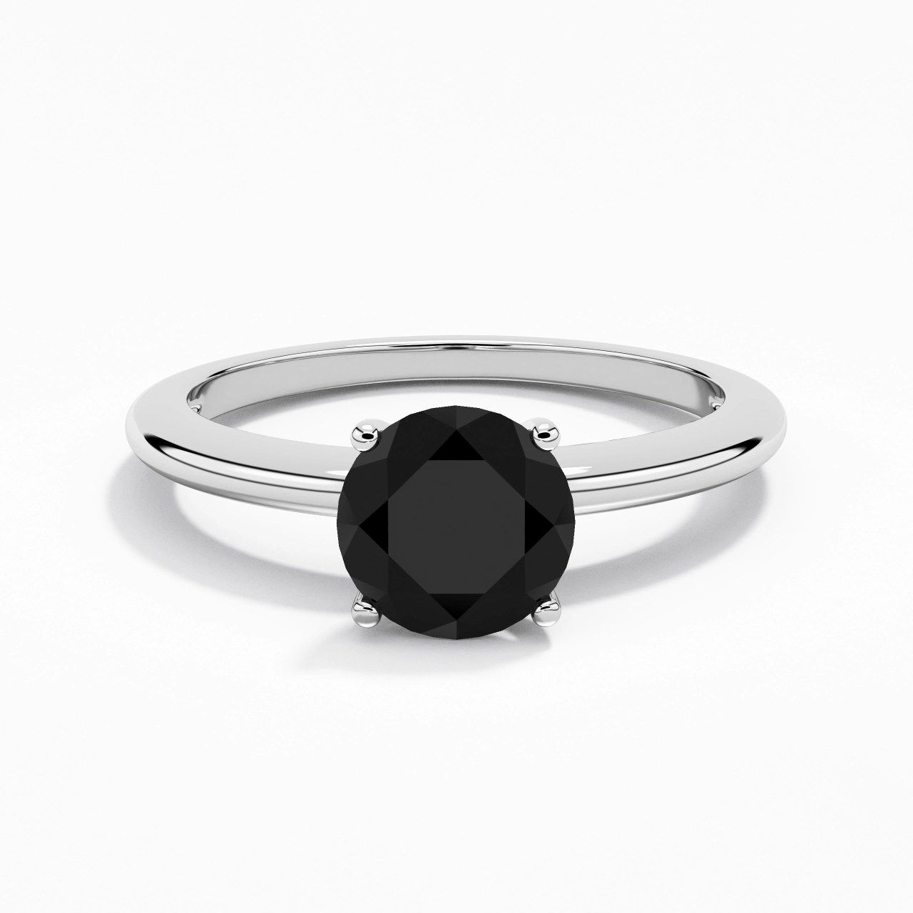 Classique Simple Rond Coupé Bague de fiançailles
