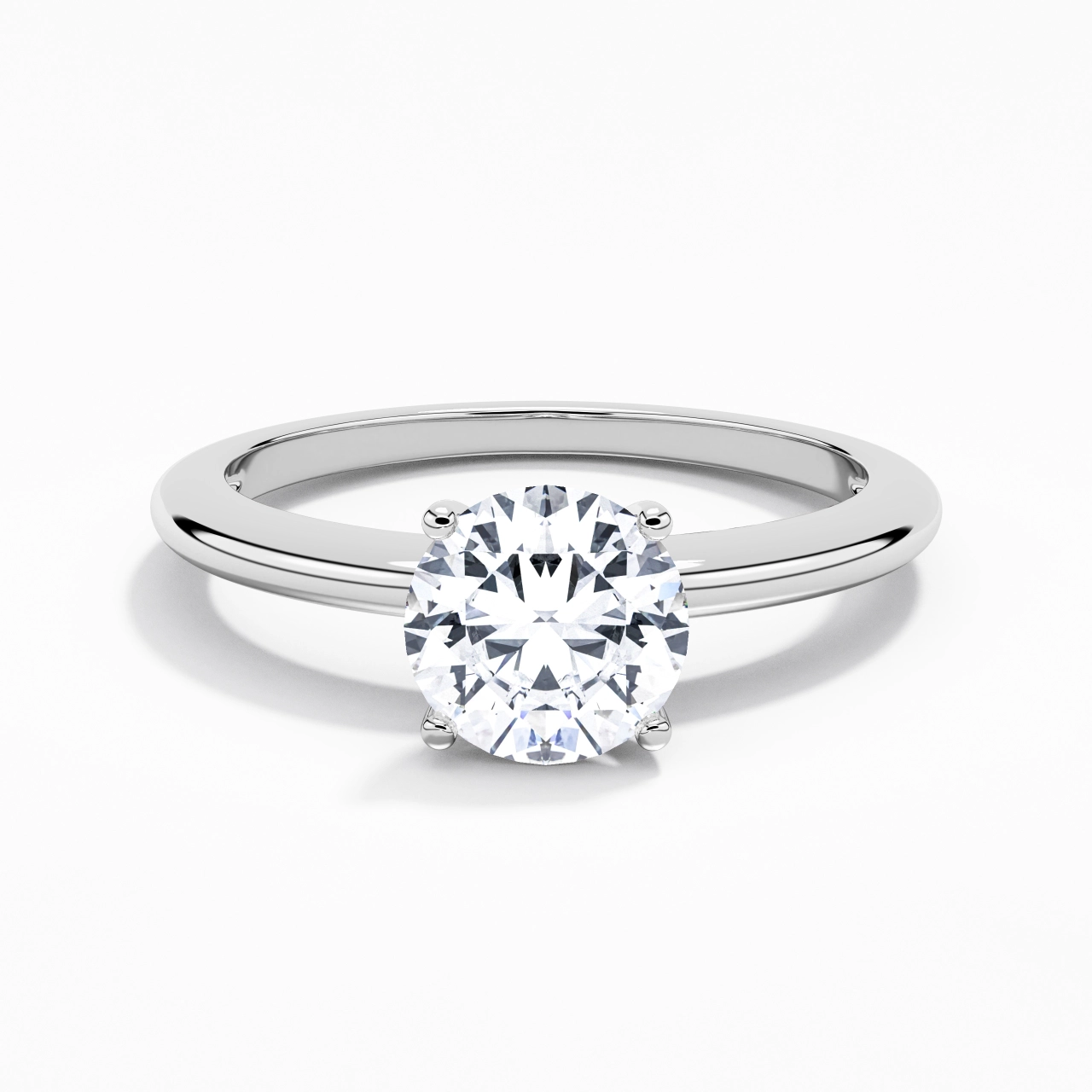 Classic Simple Round Cut Engagement Ring