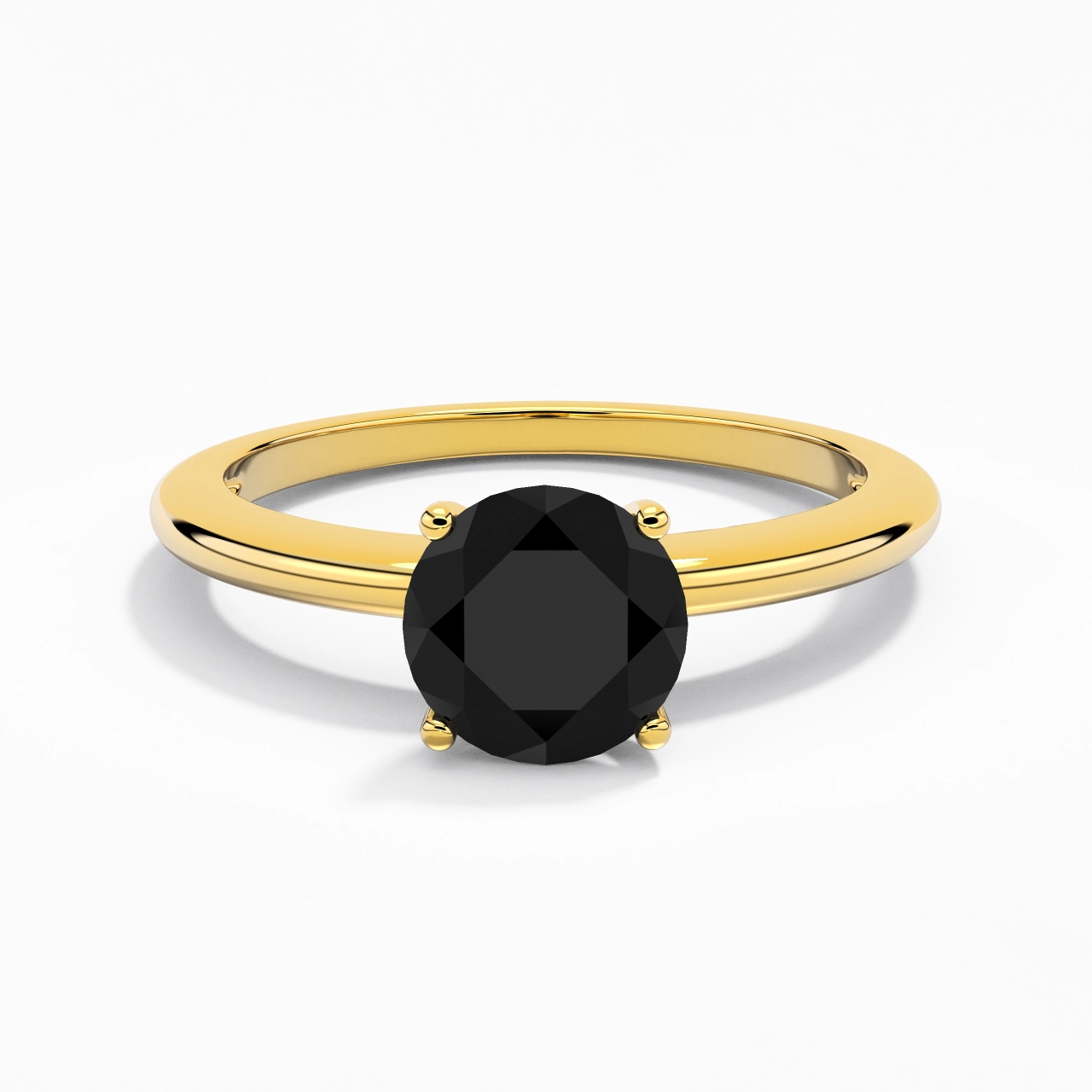 Classique Simple Rond Coupé Bague de fiançailles