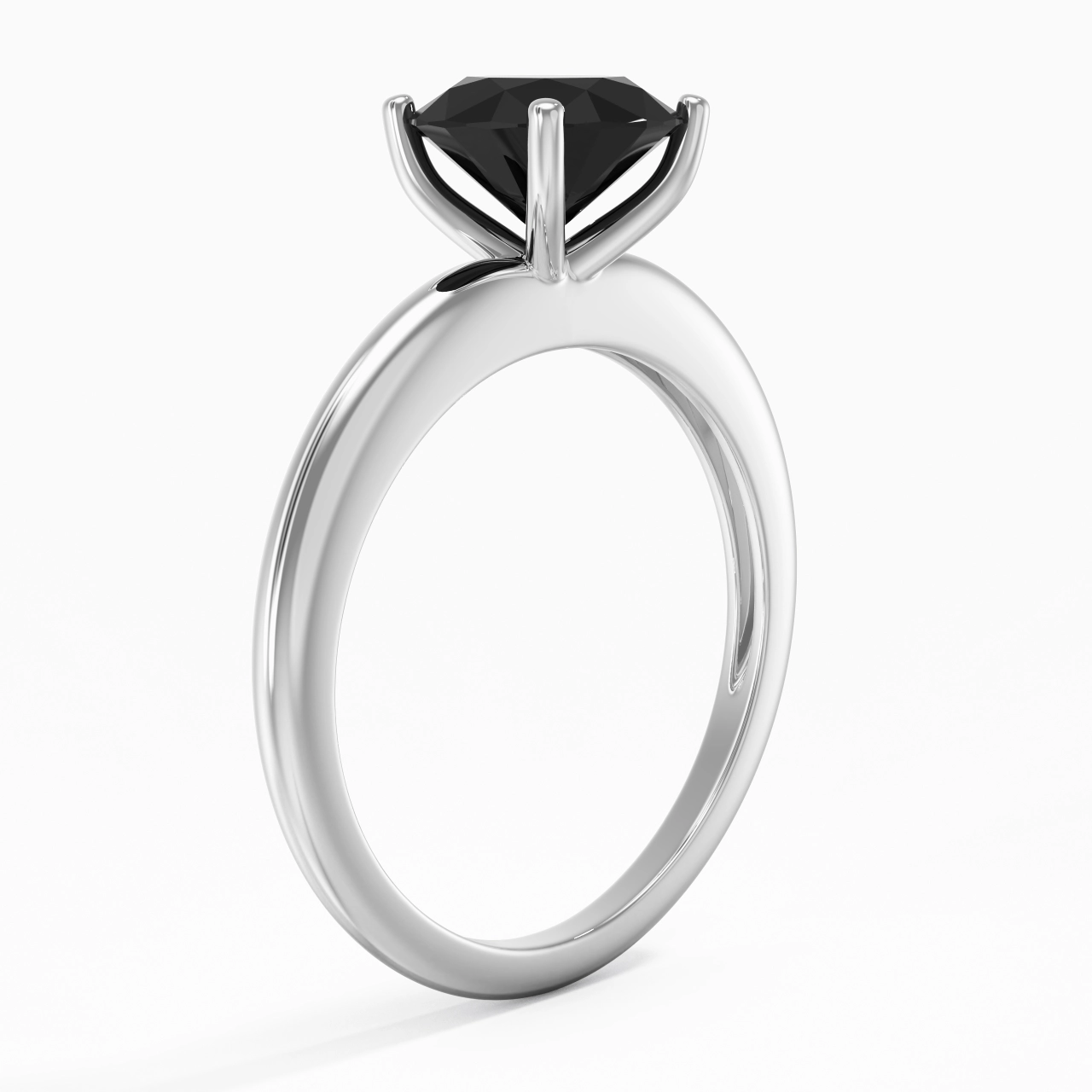 Classique Simple Rond Coupé Bague de fiançailles