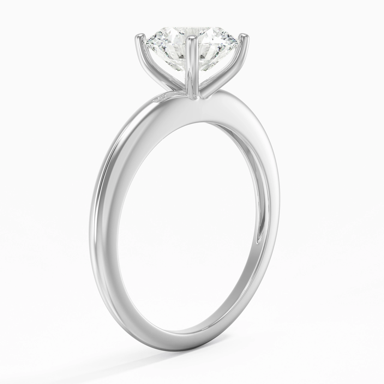 Classic Simple Round Cut Engagement Ring