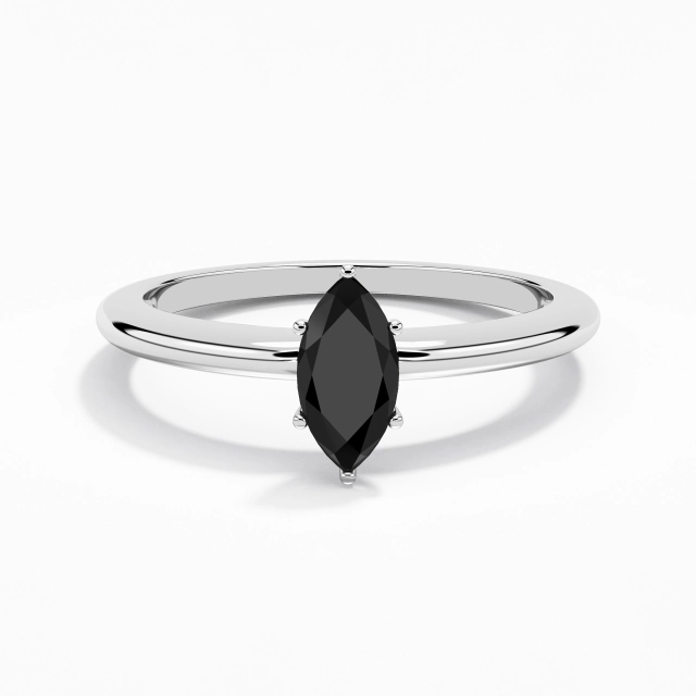 Moissanite Cubic Zirconia Classic Simple Solitaire Engagement Ring 925 Sterling Silver Traditional Shank 0.80ct Marquise Cut For Women