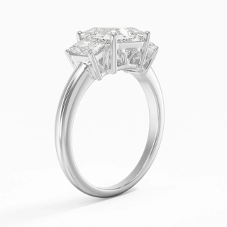 Retro Scrollwork Princess Cut Engagement Ring