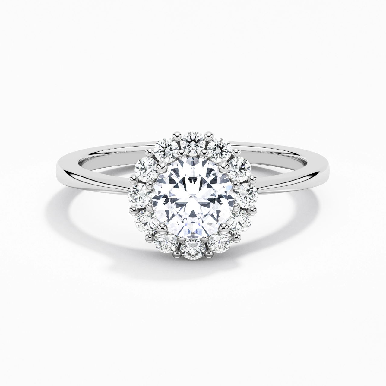 Halo Cluster Engagement Ring 1.00ct Moissanite