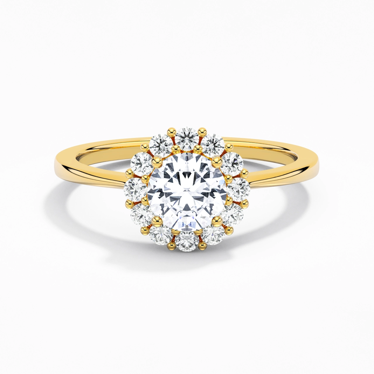 Halo Cluster Engagement Ring 1.00ct Moissanite