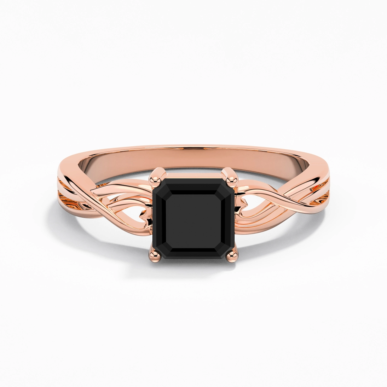 Moderne Cœur Asscher Coupé Bague de fiançailles