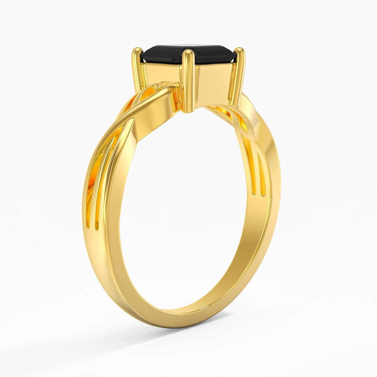Moderne Cœur Asscher Coupé Bague de fiançailles