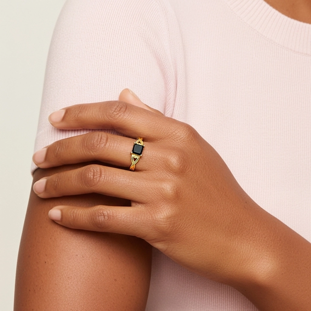 Modern Heart Asscher Cut Engagement Ring