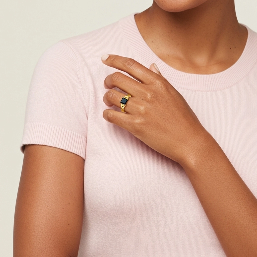 Modern Heart Asscher Cut Engagement Ring