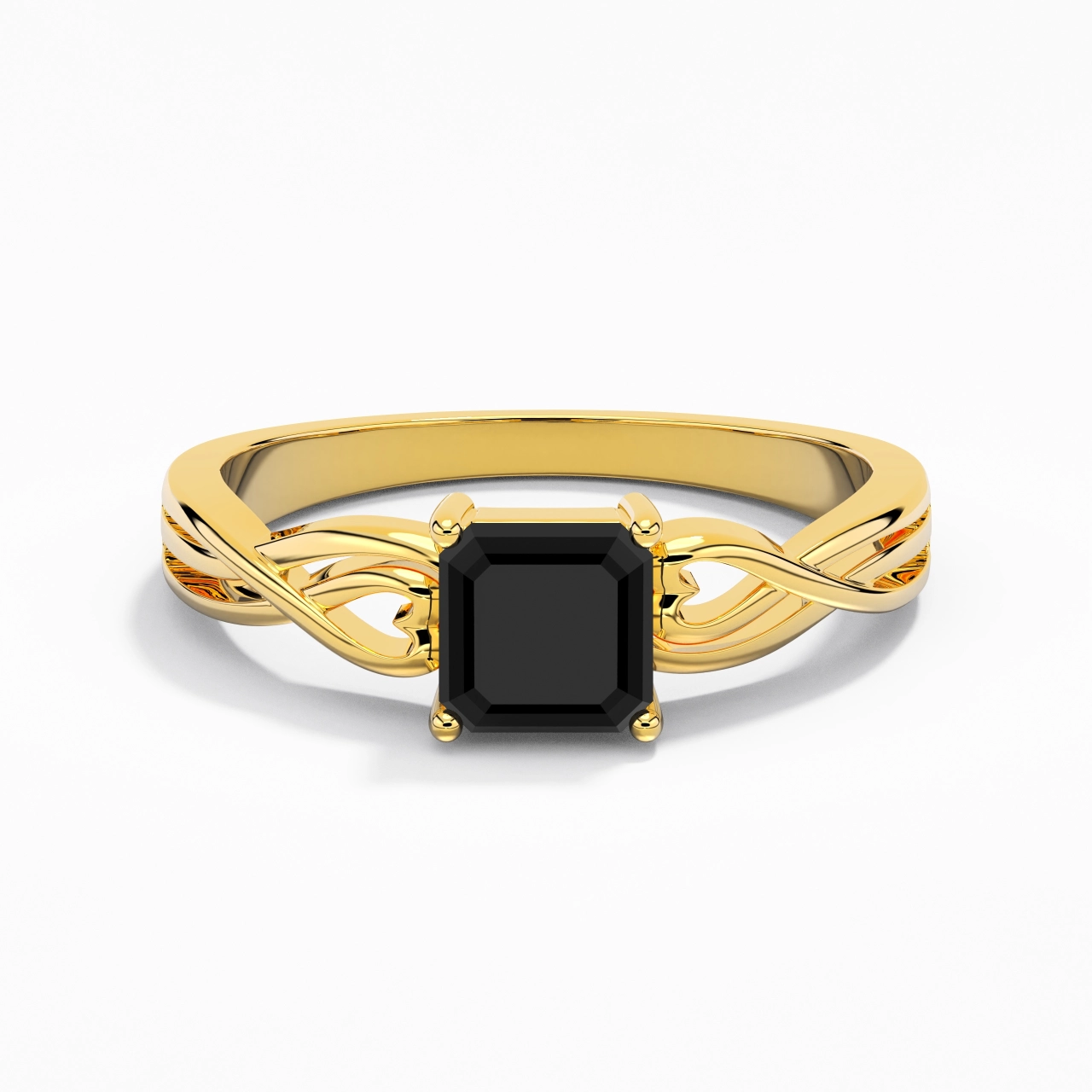 Moderne Cœur Asscher Coupé Bague de fiançailles