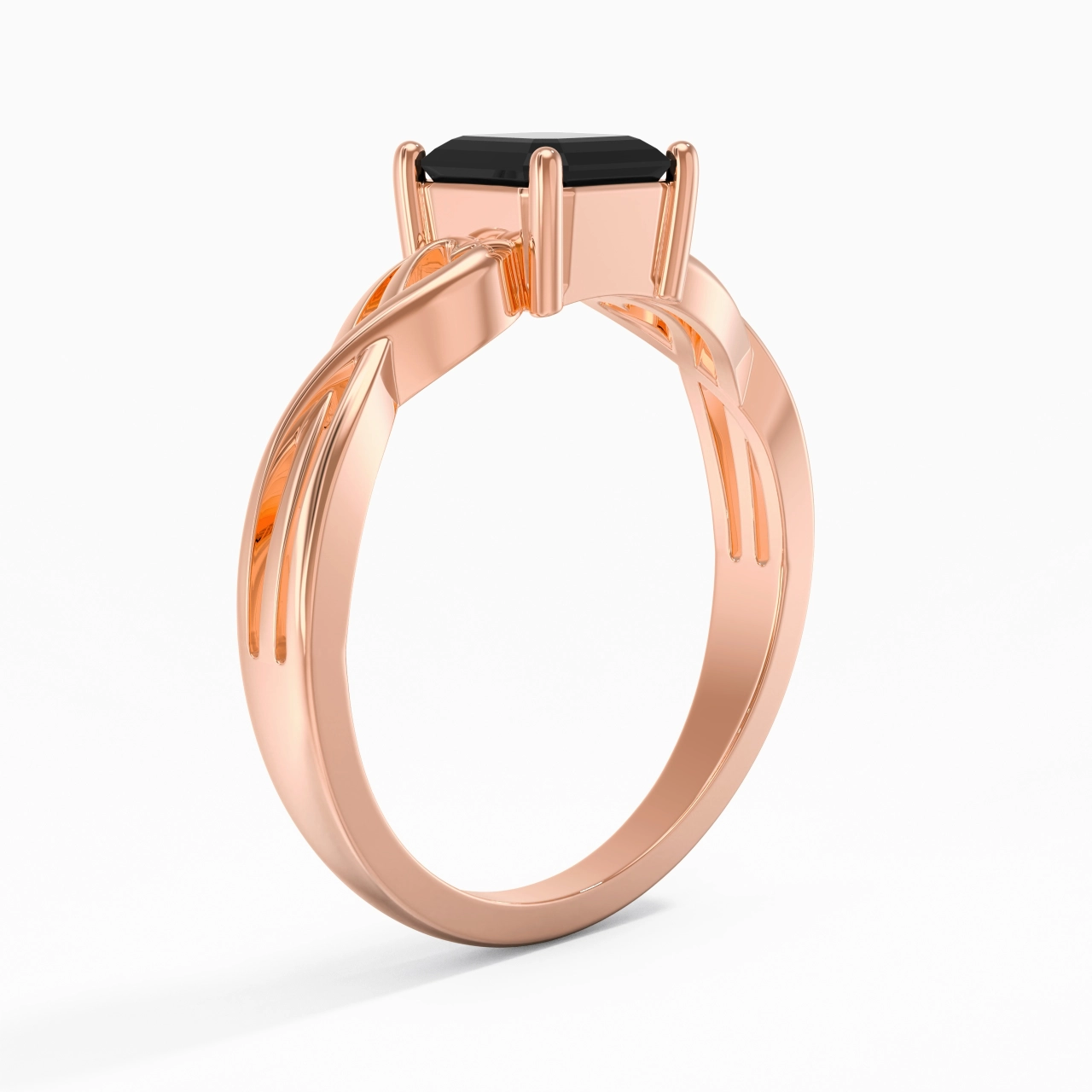 Moderne Cœur Asscher Coupé Bague de fiançailles