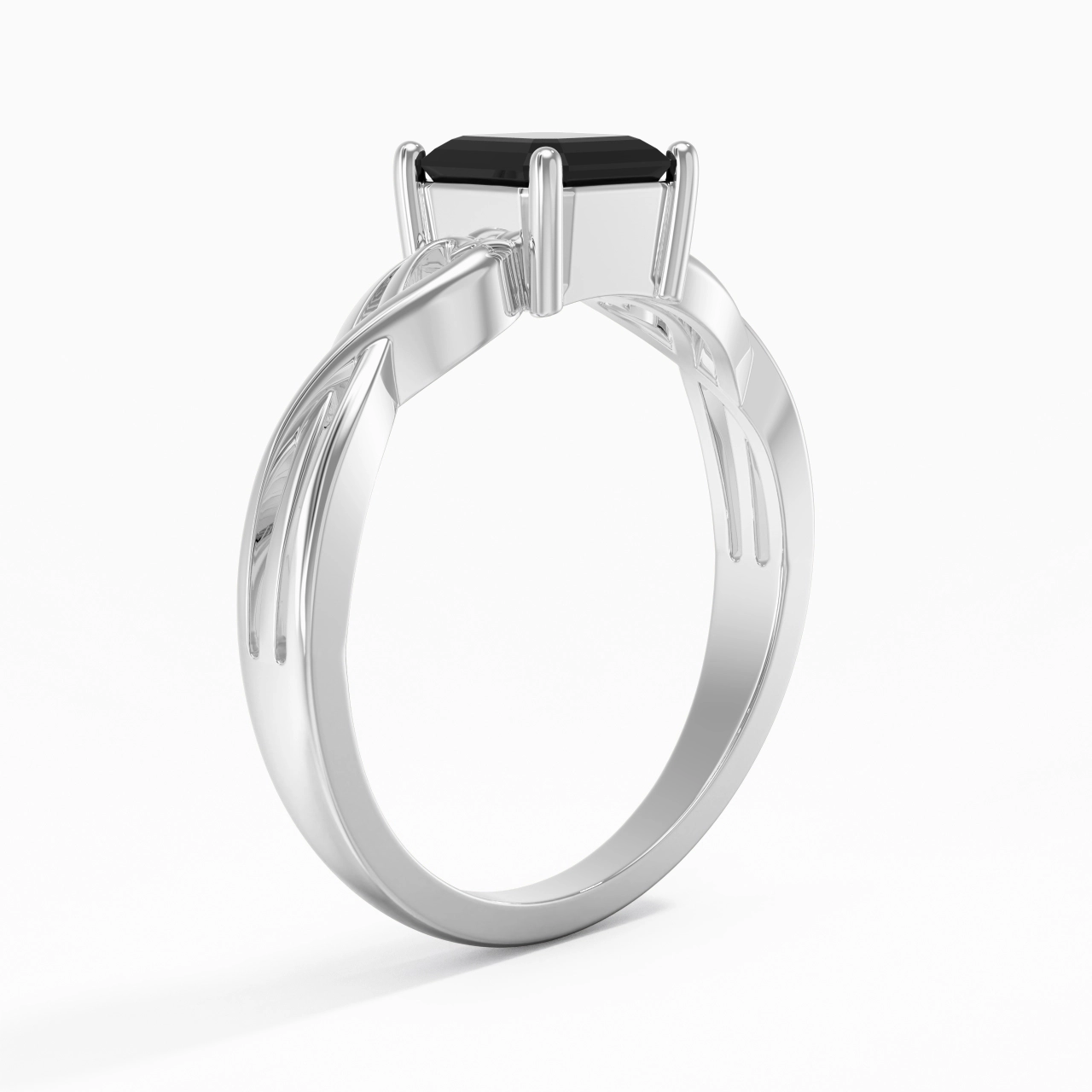Moderne Cœur Asscher Coupé Bague de fiançailles