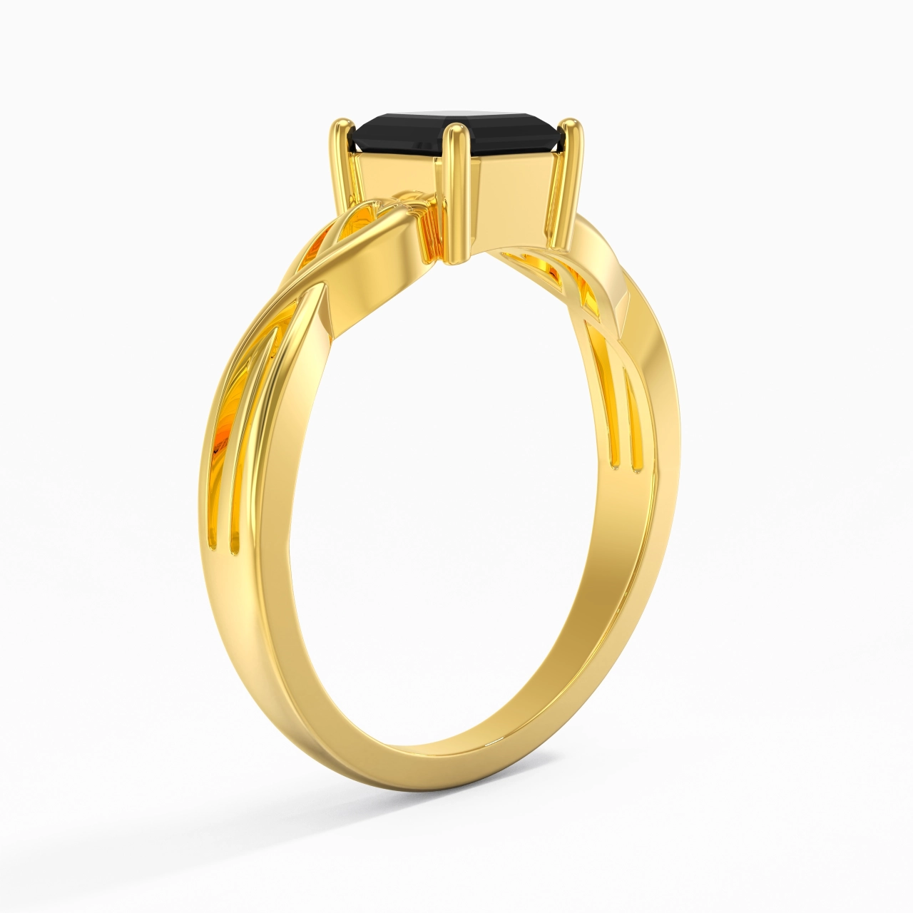 Moderne Cœur Asscher Coupé Bague de fiançailles