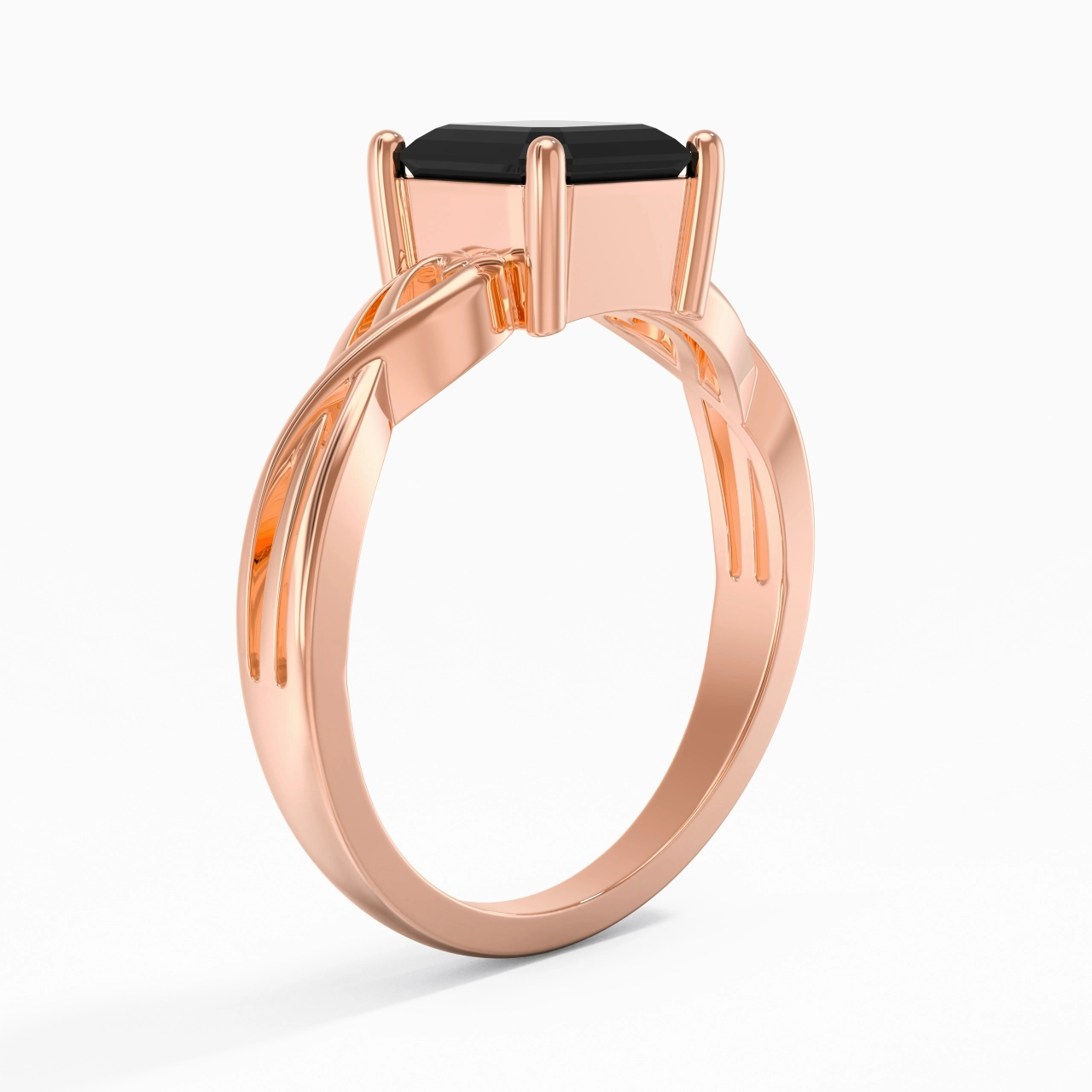 Moderne Cœur Asscher Coupé Bague de fiançailles