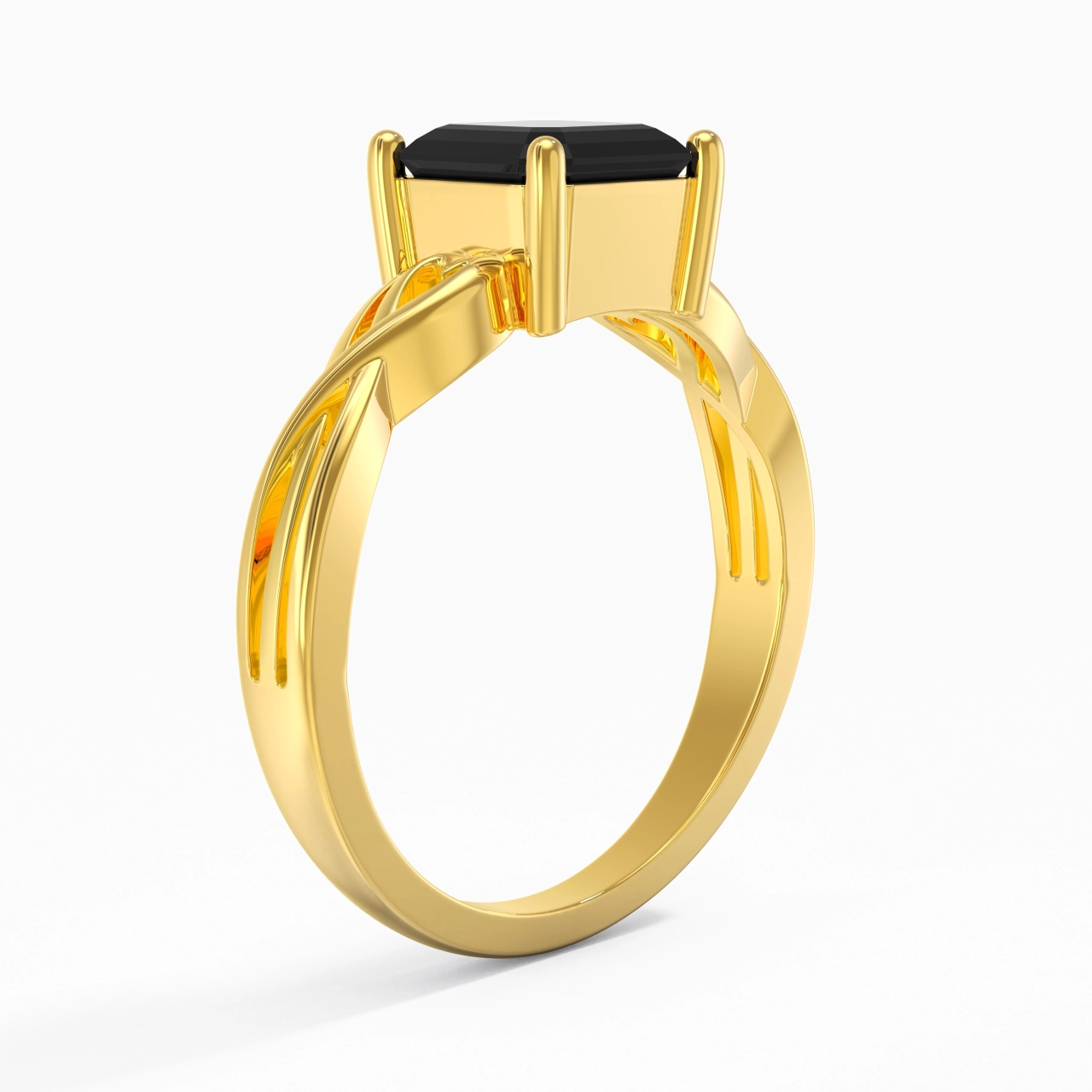 Moderne Cœur Asscher Coupé Bague de fiançailles