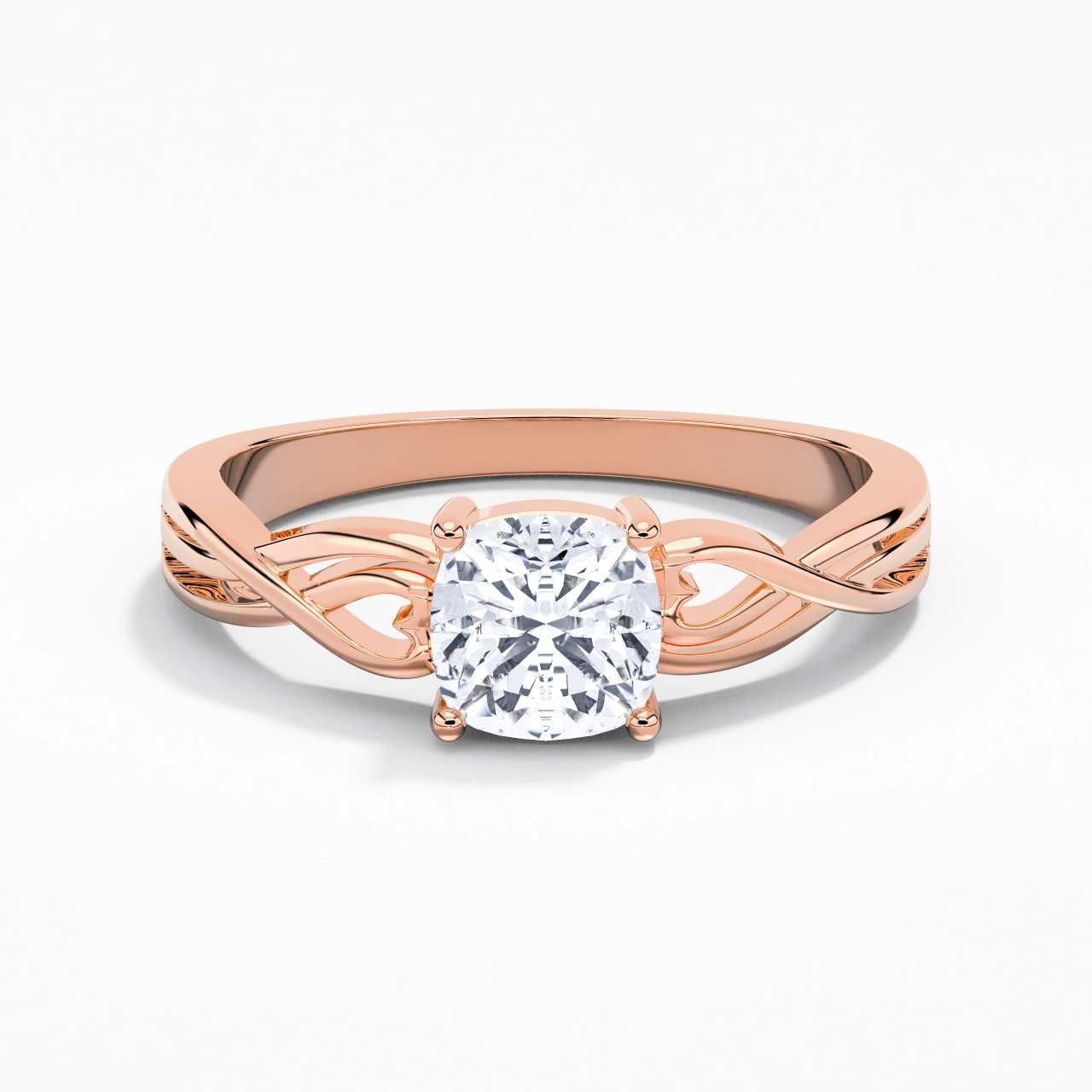 Moderne Cœur Coussin Coupé Bague de fiançailles