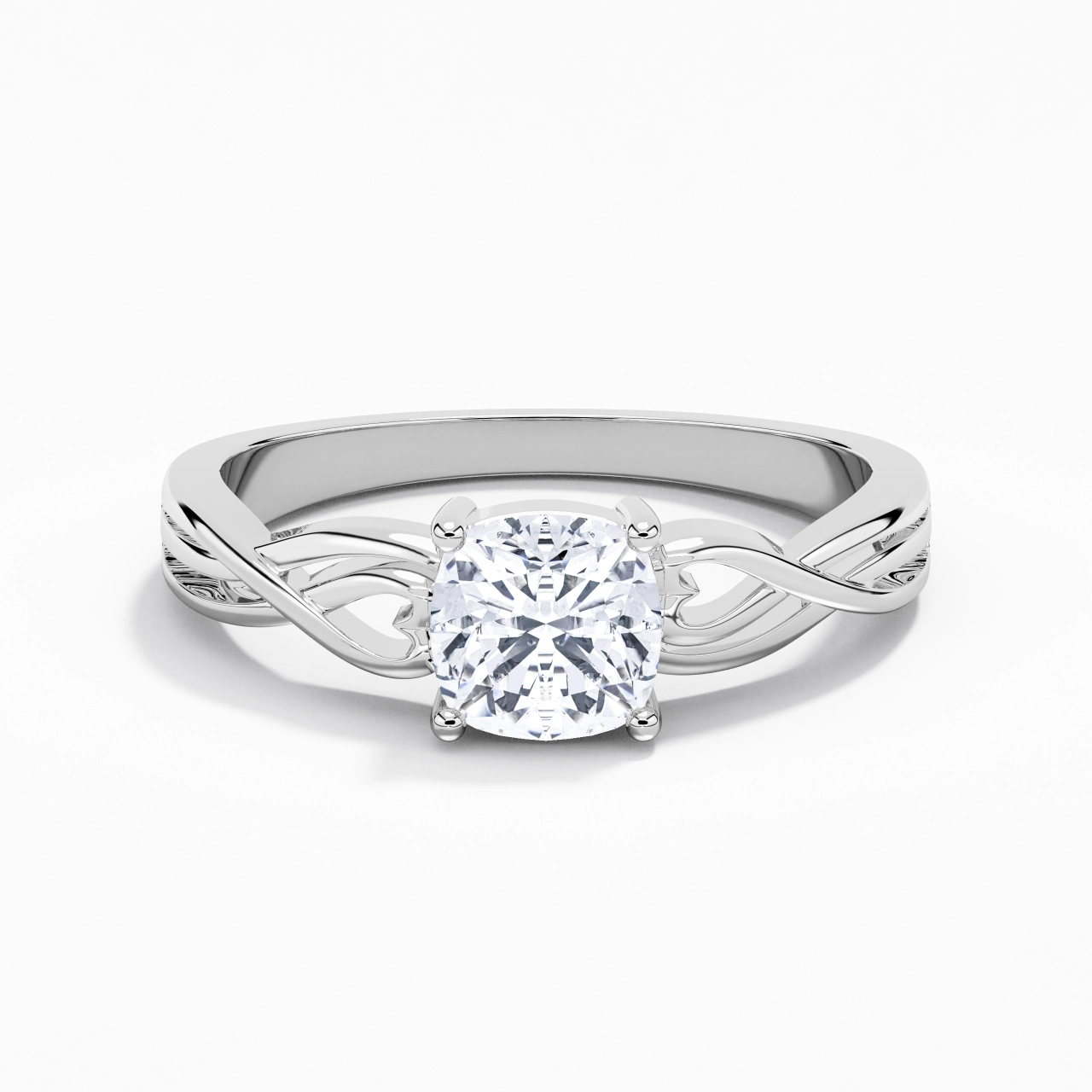 Moderne Cœur Coussin Coupé Bague de fiançailles