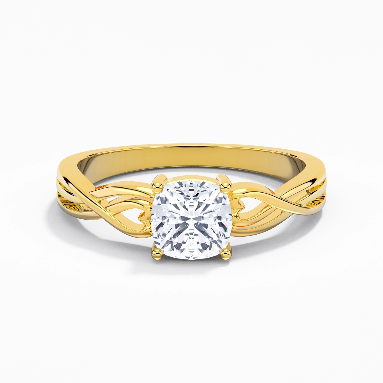 Moderne Cœur Coussin Coupé Bague de fiançailles