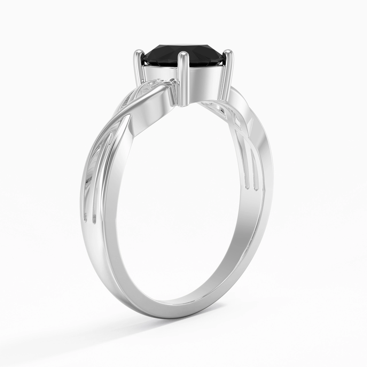 Moderne Cœur Coussin Coupé Bague de fiançailles