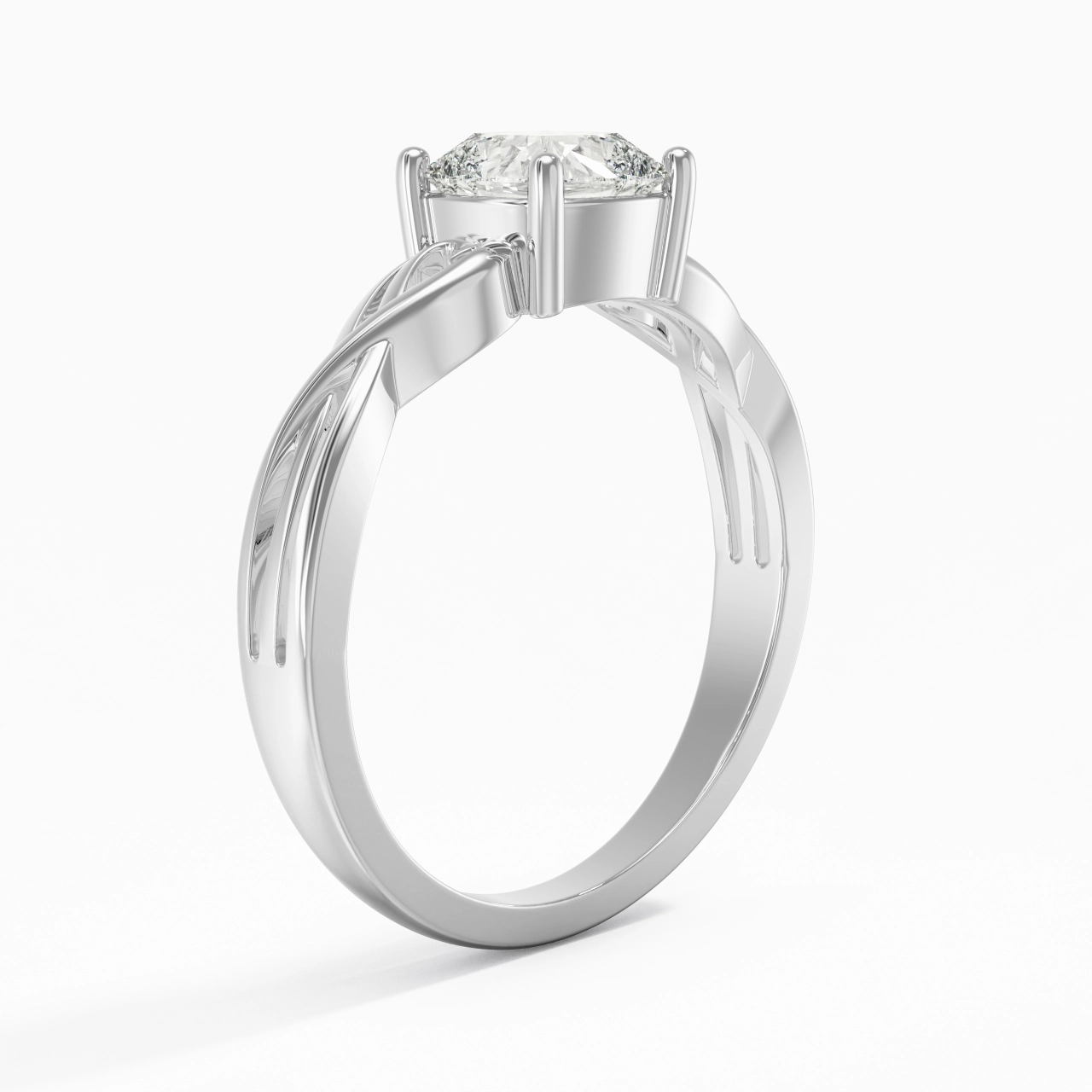 Moderne Cœur Coussin Coupé Bague de fiançailles