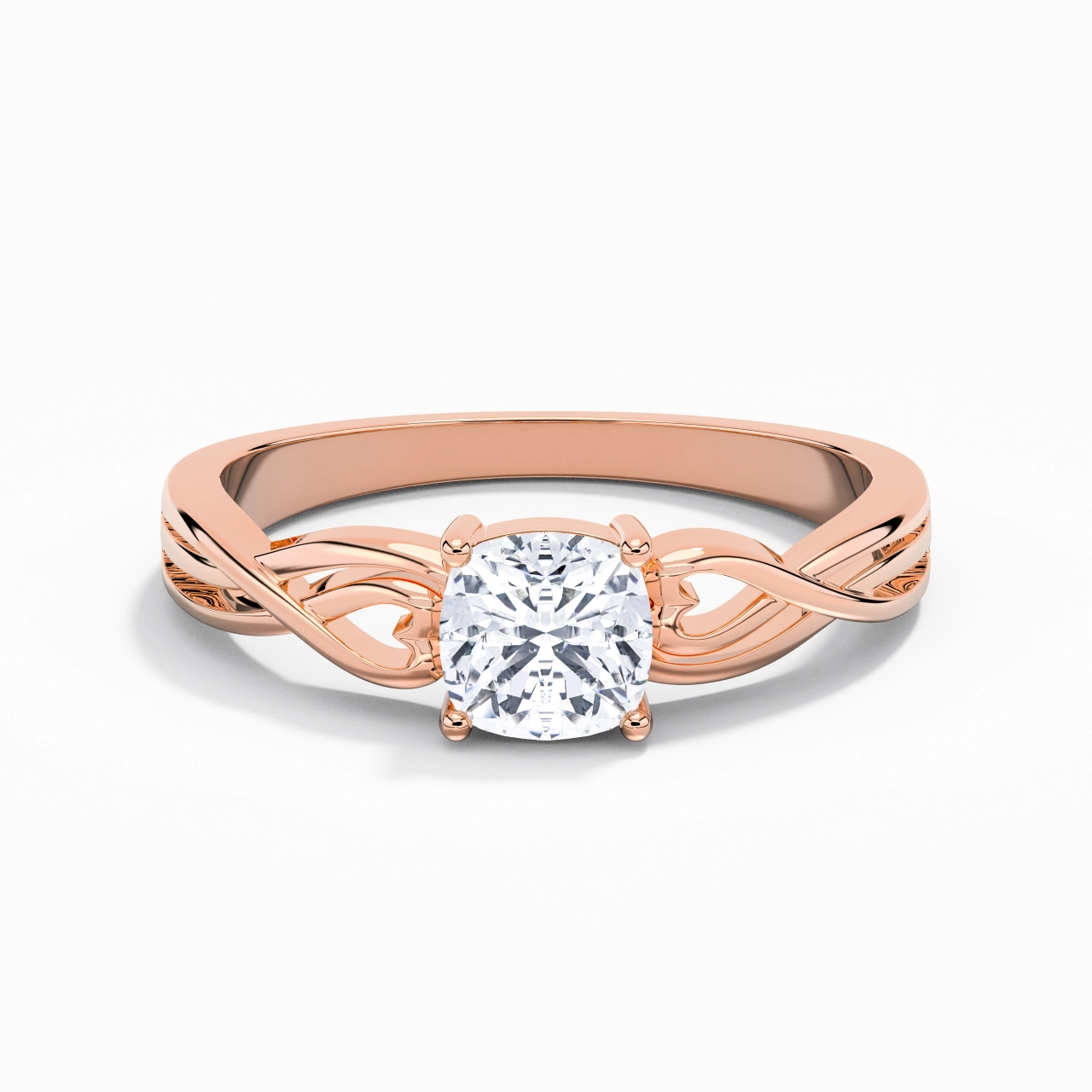 Moderne Cœur Coussin Coupé Bague de fiançailles